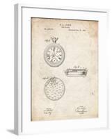 PP940-Vintage Parchment Lemania Swiss Stopwatch Patent Poster-Cole Borders-Framed Giclee Print