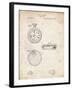 PP940-Vintage Parchment Lemania Swiss Stopwatch Patent Poster-Cole Borders-Framed Giclee Print