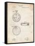 PP940-Vintage Parchment Lemania Swiss Stopwatch Patent Poster-Cole Borders-Framed Stretched Canvas