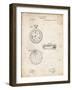 PP940-Vintage Parchment Lemania Swiss Stopwatch Patent Poster-Cole Borders-Framed Giclee Print