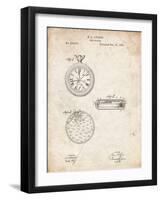 PP940-Vintage Parchment Lemania Swiss Stopwatch Patent Poster-Cole Borders-Framed Giclee Print