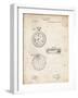 PP940-Vintage Parchment Lemania Swiss Stopwatch Patent Poster-Cole Borders-Framed Giclee Print