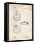 PP940-Vintage Parchment Lemania Swiss Stopwatch Patent Poster-Cole Borders-Framed Stretched Canvas