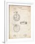 PP940-Vintage Parchment Lemania Swiss Stopwatch Patent Poster-Cole Borders-Framed Giclee Print