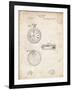 PP940-Vintage Parchment Lemania Swiss Stopwatch Patent Poster-Cole Borders-Framed Giclee Print