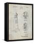 PP941-Antique Grid Parchment Lighthouse Patent Poster-Cole Borders-Framed Stretched Canvas