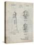 PP941-Antique Grid Parchment Lighthouse Patent Poster-Cole Borders-Stretched Canvas