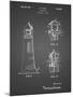 PP941-Black Grid Lighthouse Patent Poster-Cole Borders-Mounted Giclee Print