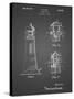 PP941-Black Grid Lighthouse Patent Poster-Cole Borders-Stretched Canvas