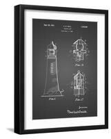 PP941-Black Grid Lighthouse Patent Poster-Cole Borders-Framed Giclee Print