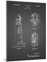 PP941-Black Grid Lighthouse Patent Poster-Cole Borders-Mounted Giclee Print