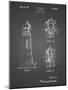 PP941-Black Grid Lighthouse Patent Poster-Cole Borders-Mounted Giclee Print