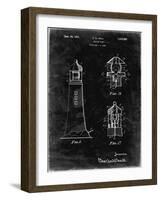 PP941-Black Grunge Lighthouse Patent Poster-Cole Borders-Framed Giclee Print