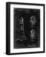 PP941-Black Grunge Lighthouse Patent Poster-Cole Borders-Framed Giclee Print