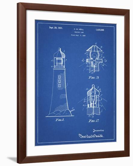 PP941-Blueprint Lighthouse Patent Poster-Cole Borders-Framed Giclee Print