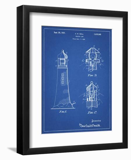 PP941-Blueprint Lighthouse Patent Poster-Cole Borders-Framed Giclee Print