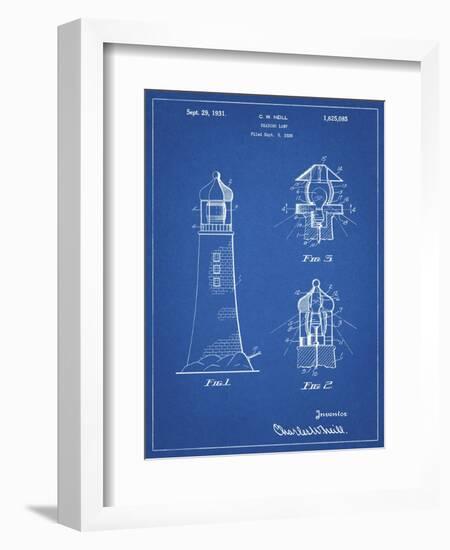 PP941-Blueprint Lighthouse Patent Poster-Cole Borders-Framed Giclee Print