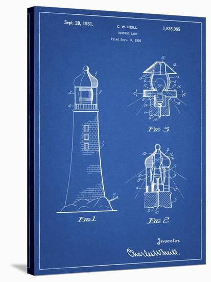 PP941-Blueprint Lighthouse Patent Poster-Cole Borders-Stretched Canvas