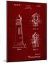 PP941-Burgundy Lighthouse Patent Poster-Cole Borders-Mounted Giclee Print