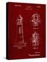 PP941-Burgundy Lighthouse Patent Poster-Cole Borders-Stretched Canvas