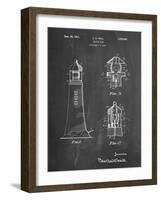 PP941-Chalkboard Lighthouse Patent Poster-Cole Borders-Framed Giclee Print