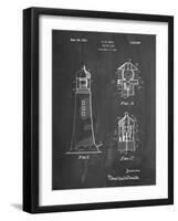 PP941-Chalkboard Lighthouse Patent Poster-Cole Borders-Framed Giclee Print