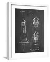 PP941-Chalkboard Lighthouse Patent Poster-Cole Borders-Framed Giclee Print