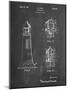 PP941-Chalkboard Lighthouse Patent Poster-Cole Borders-Mounted Giclee Print