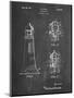 PP941-Chalkboard Lighthouse Patent Poster-Cole Borders-Mounted Giclee Print