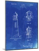 PP941-Faded Blueprint Lighthouse Patent Poster-Cole Borders-Mounted Giclee Print