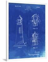 PP941-Faded Blueprint Lighthouse Patent Poster-Cole Borders-Framed Giclee Print