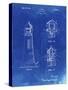 PP941-Faded Blueprint Lighthouse Patent Poster-Cole Borders-Stretched Canvas