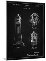 PP941-Vintage Black Lighthouse Patent Poster-Cole Borders-Mounted Giclee Print