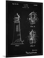 PP941-Vintage Black Lighthouse Patent Poster-Cole Borders-Mounted Giclee Print