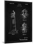 PP941-Vintage Black Lighthouse Patent Poster-Cole Borders-Mounted Giclee Print