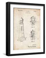 PP941-Vintage Parchment Lighthouse Patent Poster-Cole Borders-Framed Giclee Print