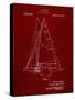 PP942-Burgundy Ljungstrom Sailboat Rigging Patent Poster-Cole Borders-Stretched Canvas