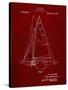 PP942-Burgundy Ljungstrom Sailboat Rigging Patent Poster-Cole Borders-Stretched Canvas