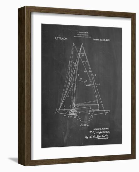 PP942-Chalkboard Ljungstrom Sailboat Rigging Patent Poster-Cole Borders-Framed Giclee Print