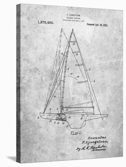 PP942-Slate Ljungstrom Sailboat Rigging Patent Poster-Cole Borders-Stretched Canvas