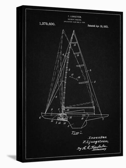 PP942-Vintage Black Ljungstrom Sailboat Rigging Patent Poster-Cole Borders-Stretched Canvas
