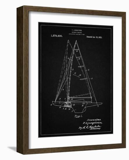 PP942-Vintage Black Ljungstrom Sailboat Rigging Patent Poster-Cole Borders-Framed Giclee Print