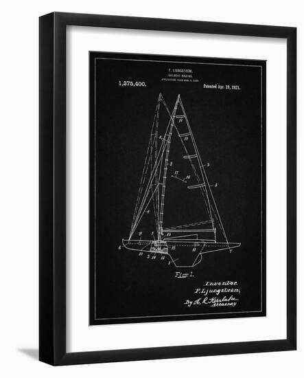 PP942-Vintage Black Ljungstrom Sailboat Rigging Patent Poster-Cole Borders-Framed Giclee Print