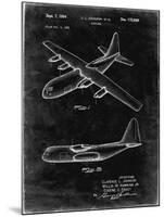 PP943-Black Grunge Lockheed C-130 Hercules Airplane Patent Poster-Cole Borders-Mounted Giclee Print