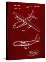 PP943-Burgundy Lockheed C-130 Hercules Airplane Patent Poster-Cole Borders-Stretched Canvas