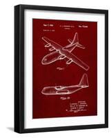 PP943-Burgundy Lockheed C-130 Hercules Airplane Patent Poster-Cole Borders-Framed Giclee Print