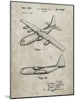 PP943-Sandstone Lockheed C-130 Hercules Airplane Patent Poster-Cole Borders-Mounted Giclee Print