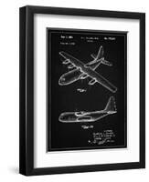 PP943-Vintage Black Lockheed C-130 Hercules Airplane Patent Poster-Cole Borders-Framed Giclee Print