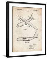 PP943-Vintage Parchment Lockheed C-130 Hercules Airplane Patent Poster-Cole Borders-Framed Giclee Print