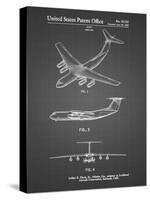 PP944-Black Grid Lockheed C-130 Hercules Airplane Patent Poster-Cole Borders-Stretched Canvas